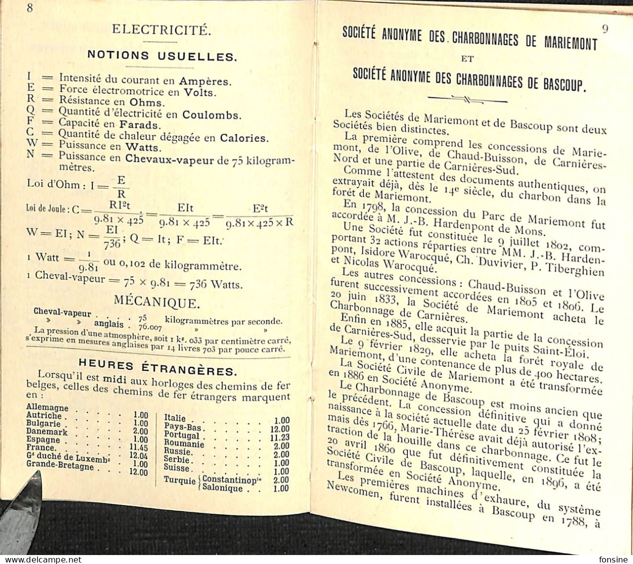 Morlanwelz-Mariemont Charbonnages - Calendrier 1897 - Formato Piccolo : ...-1900