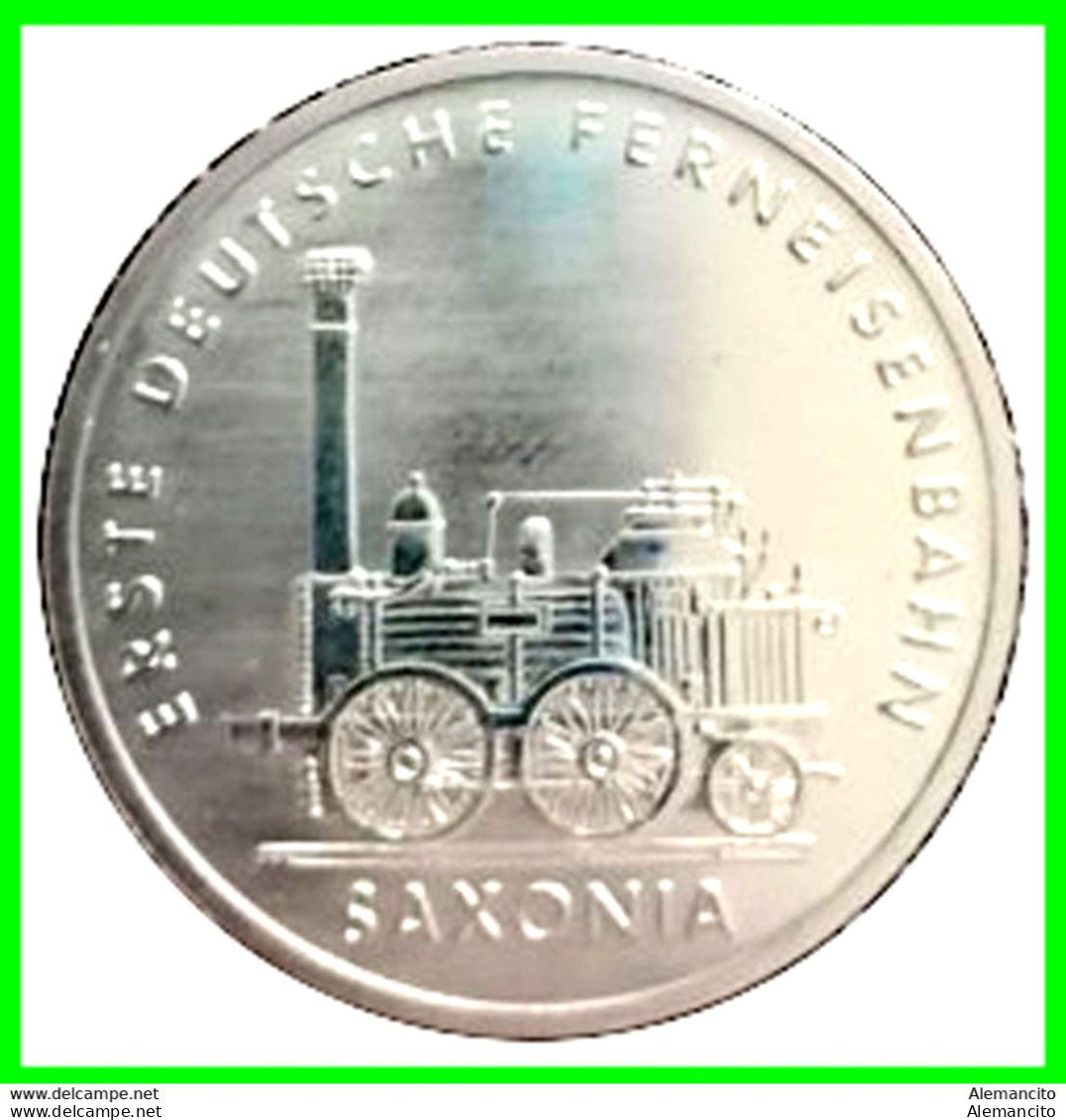 (GERMANY DDR) REPUBLICA DEMOCRATICA DE ALEMANIA ( RDA ) MONEDA DE 5-DM AÑO 1988 -- 5 DM ( SAXONIA TRAIN ENGINE TOWER ) - 5 Mark