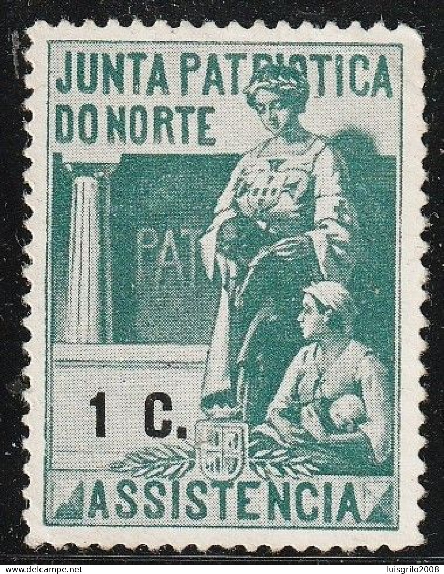 Vignette/ Vinheta, Portugal - Junta Patriótica Do Norte. Assistência -|- MNG, Sans Gomme - Local Post Stamps