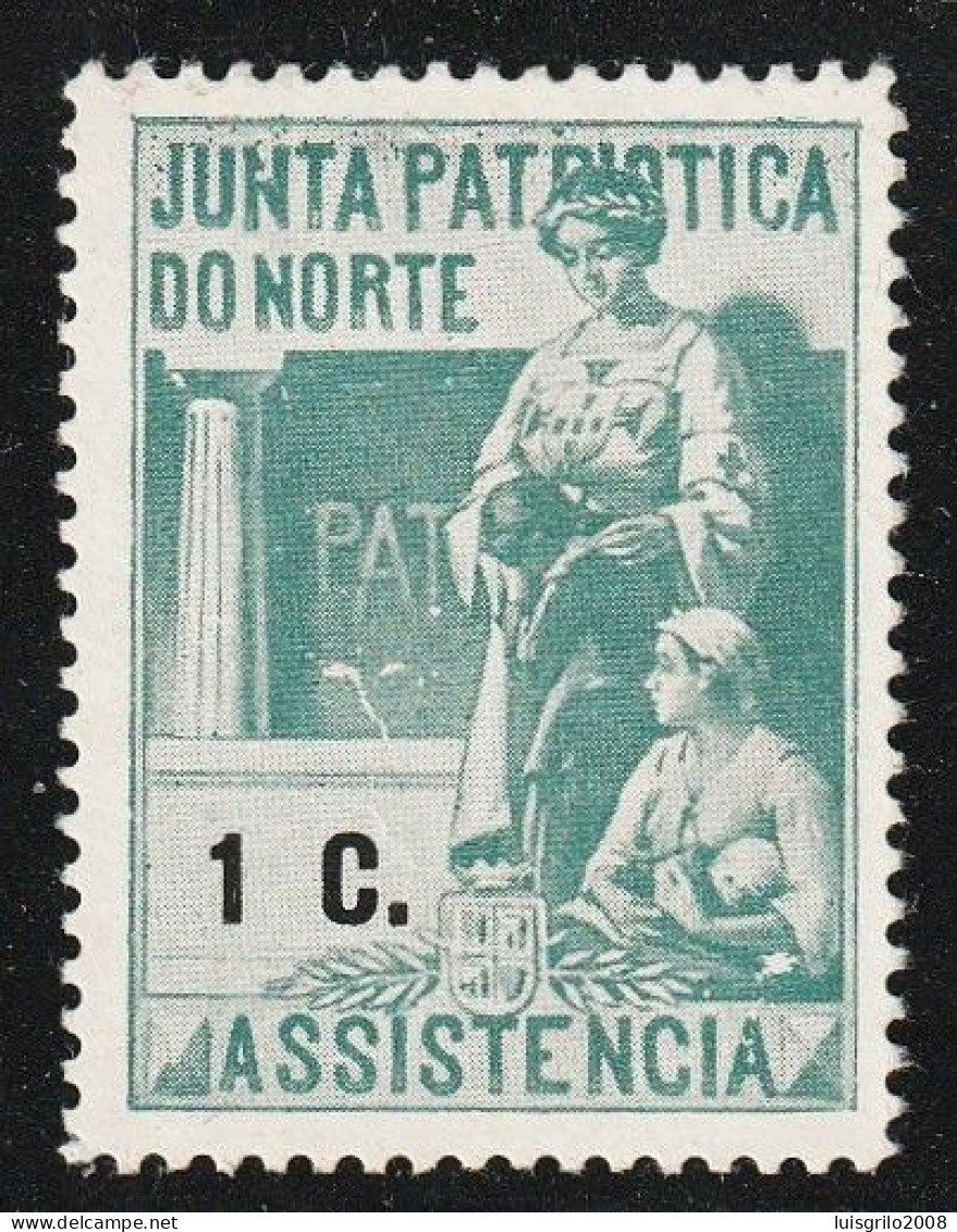 Vignette/ Vinheta, Portugal - Junta Patriótica Do Norte. Assistência -|- MNG, Sans Gomme - Emissions Locales