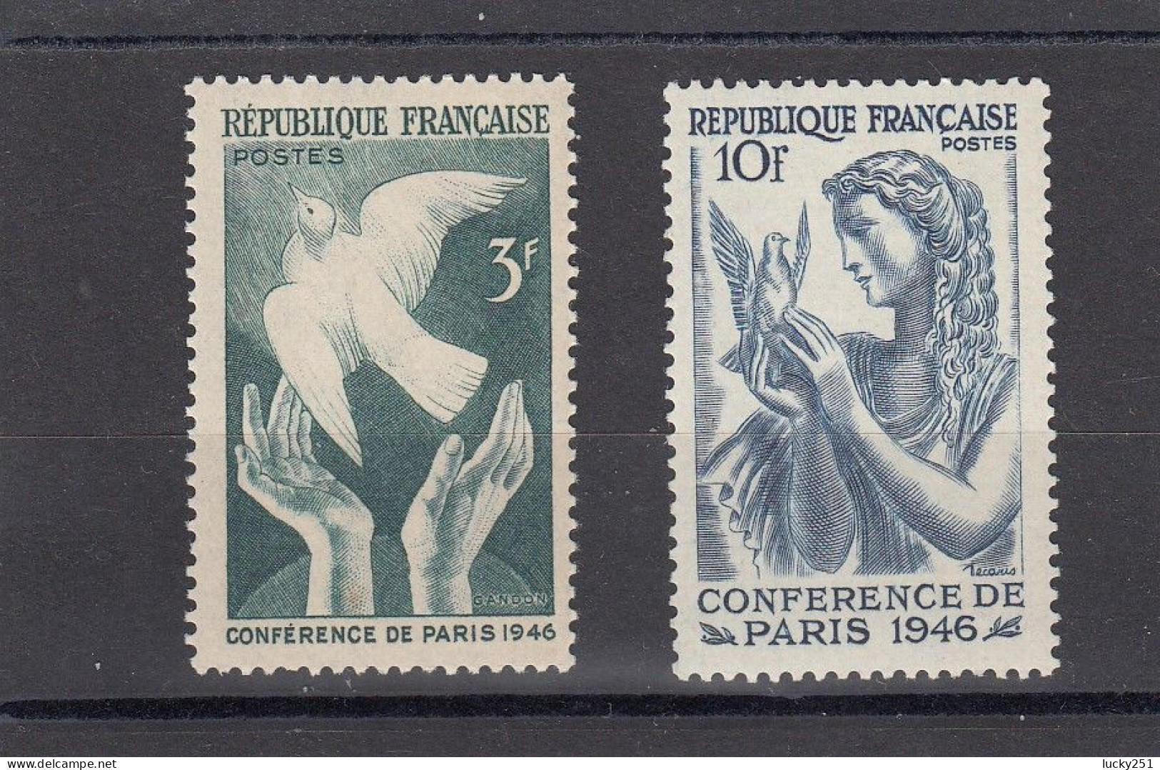France - Année 1946 - Neuf** - N°YT 761/62** - Conférence De La Paix à Paris - Neufs