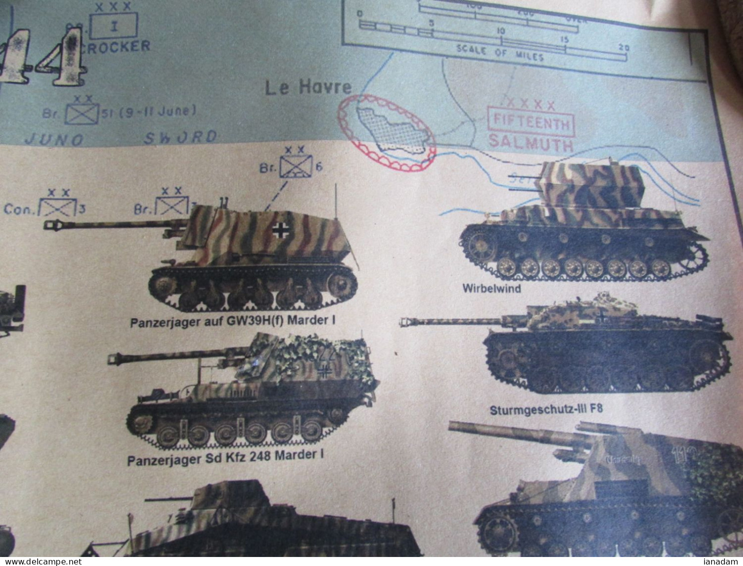 WW2 D-Day Military Vehicles Poster Tanks, Jeeps Etc. - 1939-45