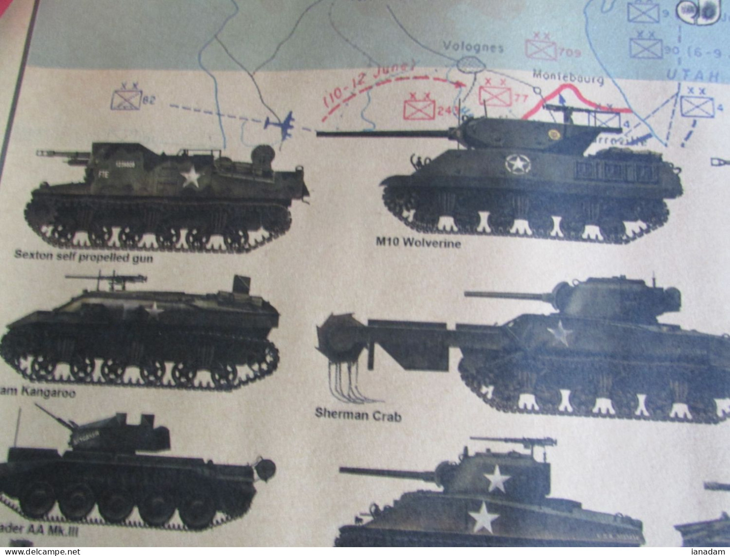 WW2 D-Day Military Vehicles Poster Tanks, Jeeps Etc. - 1939-45