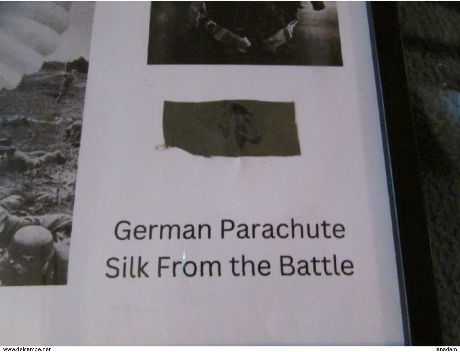 WW2 Framed German Parachute Silk Battle Of Netherlands 1940 - 1939-45