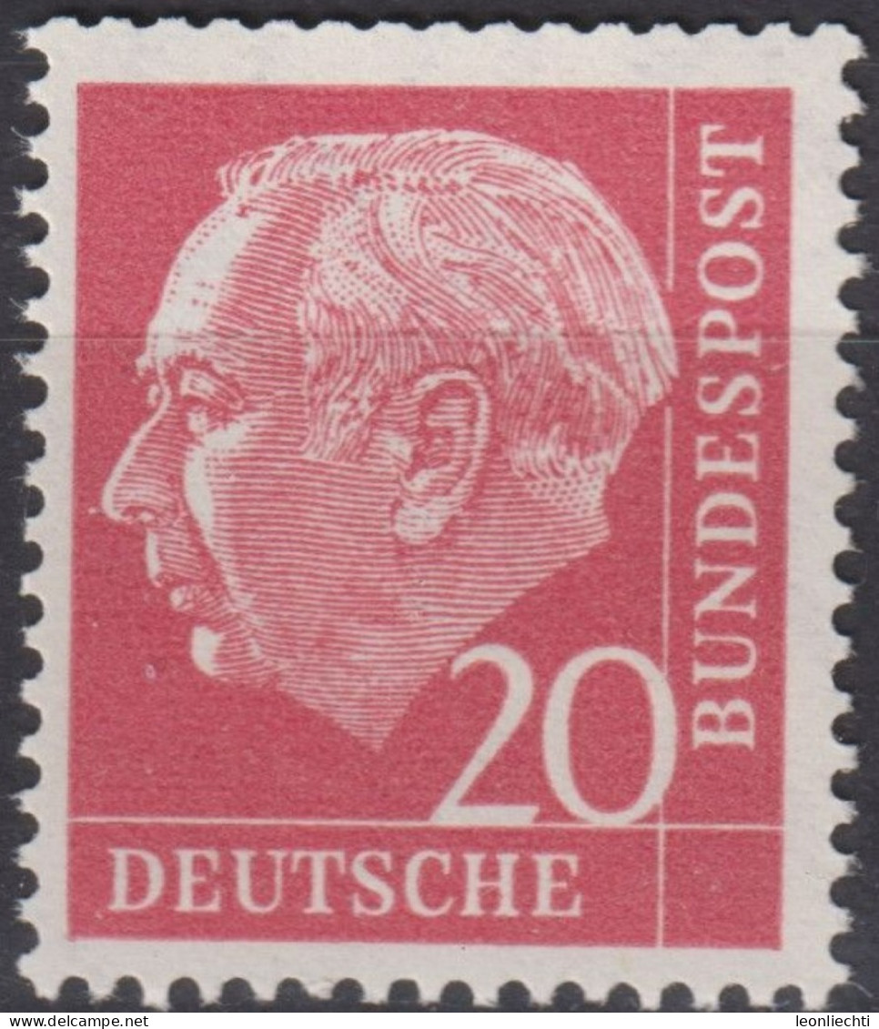 1954 Deutschland > BRD, ** Mi:DE 185xWv, Sn:DE 710, Yt:DE 69, Prof. Dr. Heuss - Ungebraucht