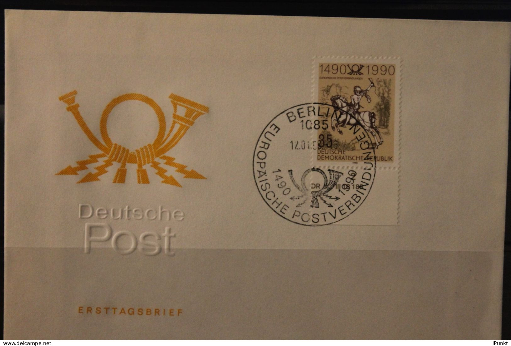 DDR 1990 FDC 500 Jahre Post; MiNr. 3299, UR Mit Druckvermerk - 1981-1990