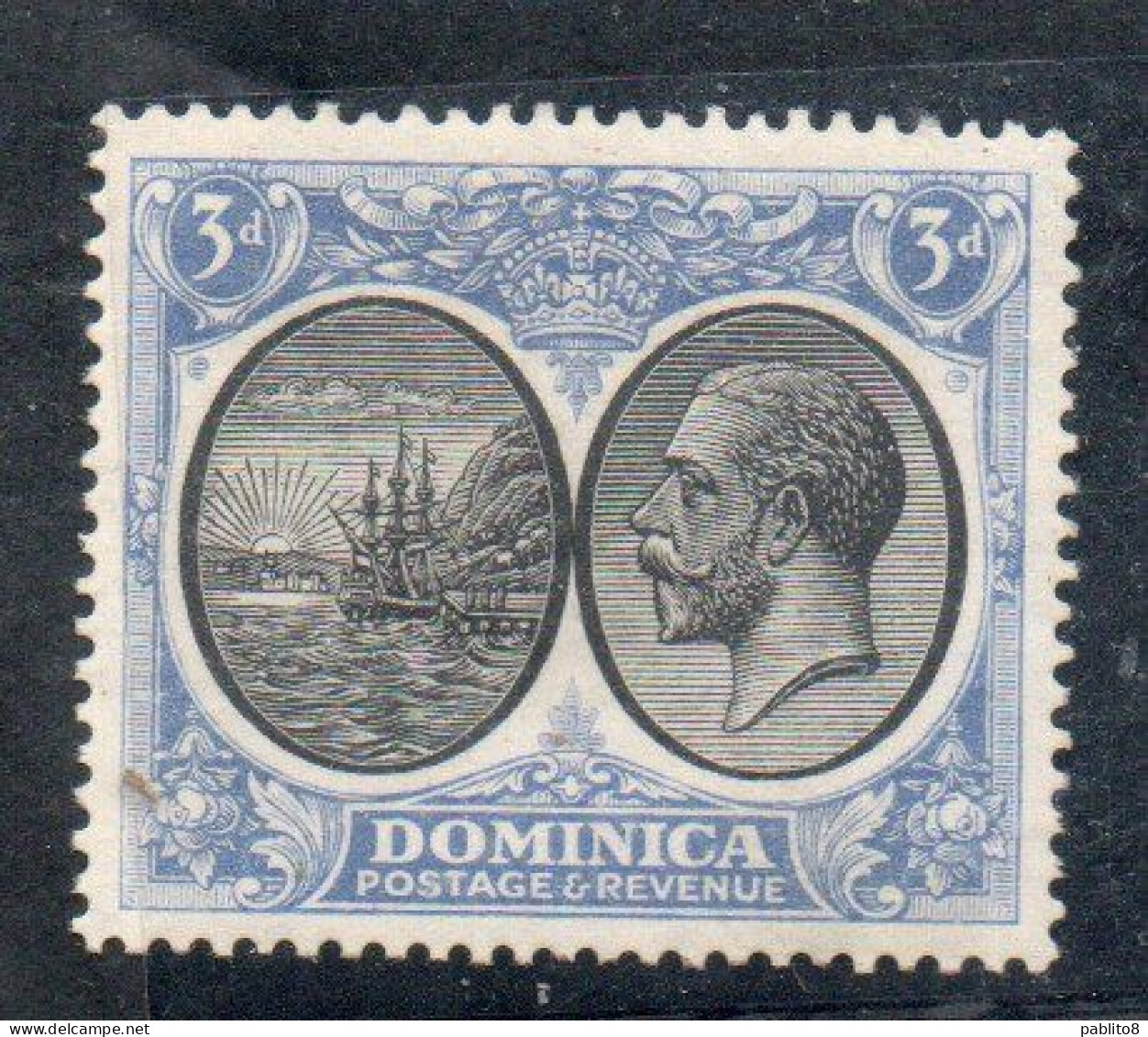 DOMINICA 1923 1933 SEAL OF COLONY 3p MH - Dominica (...-1978)