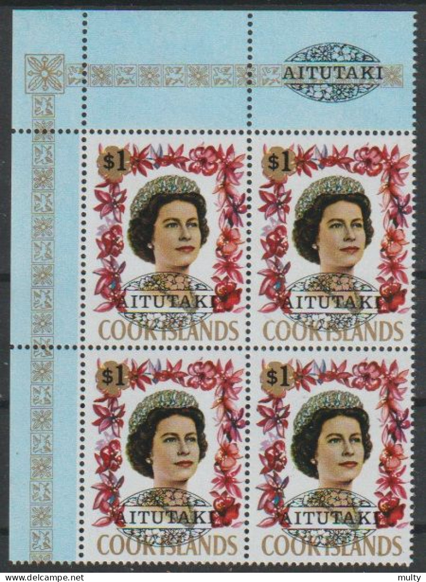 Aitutaki Y/T  56 ** MNH In Blok Van 4. - Used Stamps