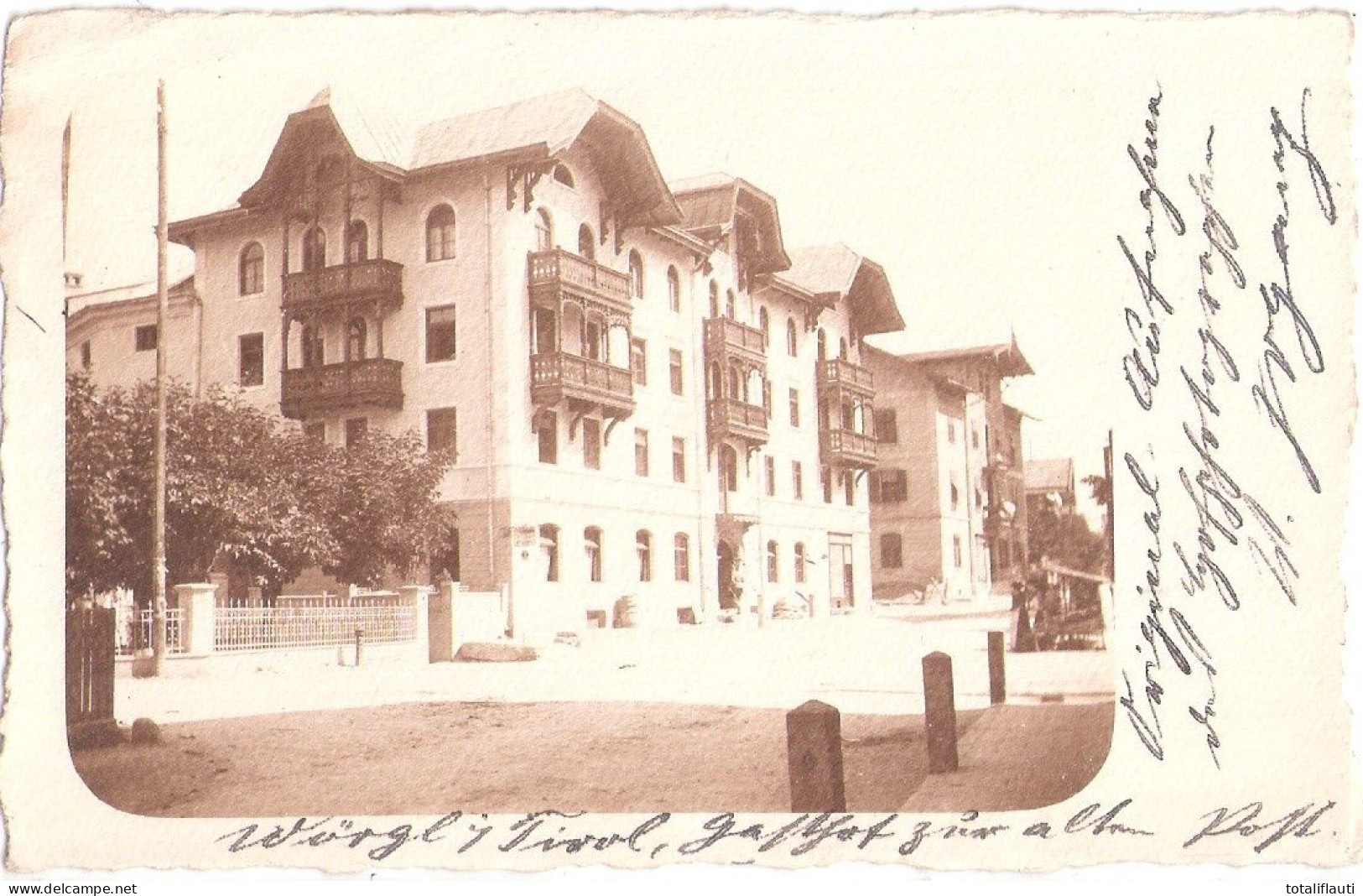 WÖRGL Tirol Gasthof Zur Post Original Braune Fotokarte Belebt 22.8.1906 Mit Ortsstempel SCHÖNEBERG B BERLIN - Wörgl