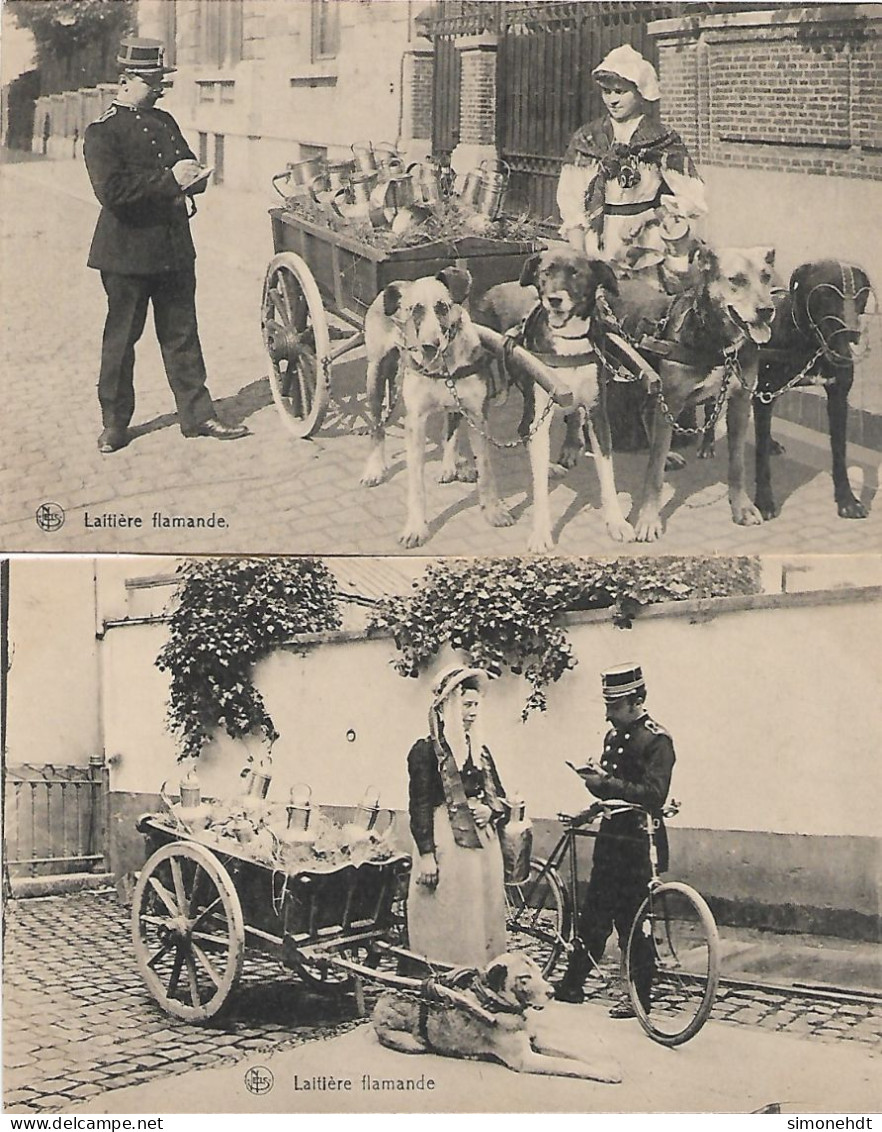 BELGIQUE - Laitière Flamande - Lot De 2 CPA - Superbe - Marchands Ambulants