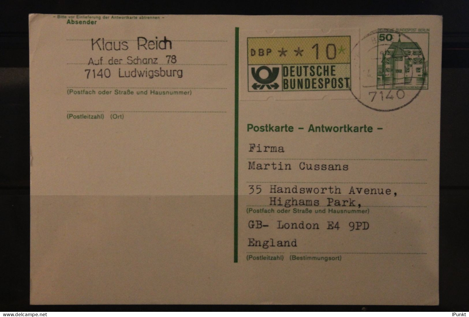 Berlin 1979; Ganzsache P 112 F, Gebraucht, Mit ATM - Postkarten - Gebraucht