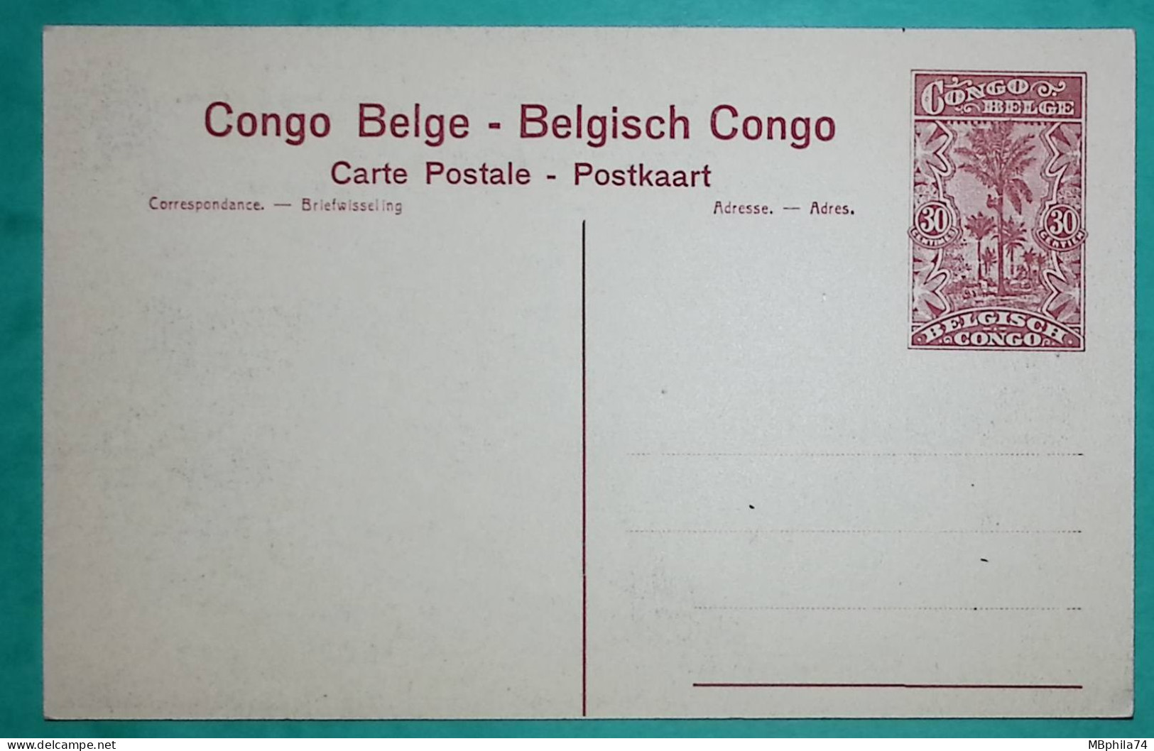 ENTIER 30 CENTIMES CONGO BELGE BELGISCH CONGO CARTE POSTALE POST CARD IBEMBO BATEAU A VAPEUR STOOMBOOT VILLE DE BRUGES - 1884-1894