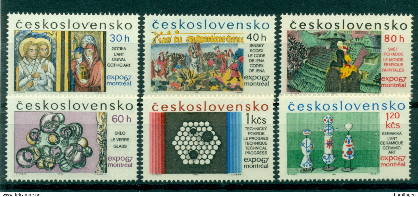 CZECHOSLOVAKIA 1967 Mi 1694-99** World Expo '67, Montreal [L3069] - 1967 – Montreal (Canada)