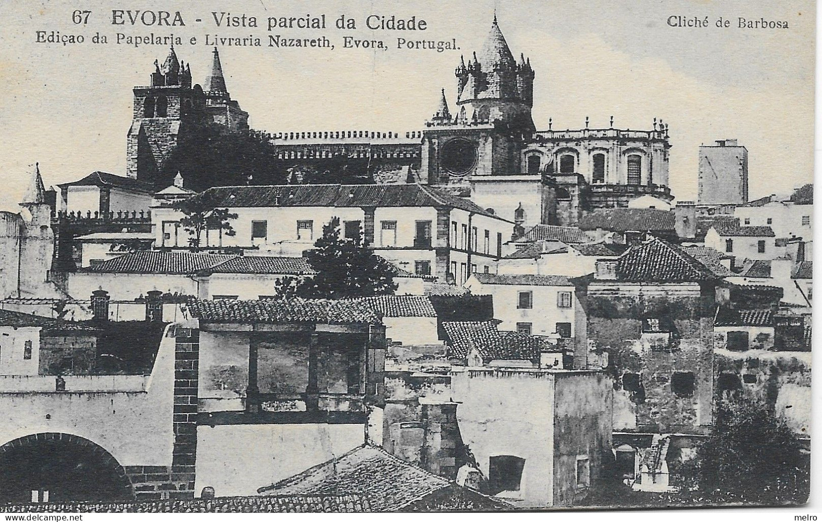 Portugal - Évora - Vista Parcial Da Cidade (Postal Circulado Em 1-6-1935).  Edição Papelaria E Livraria Nazareth - Evora