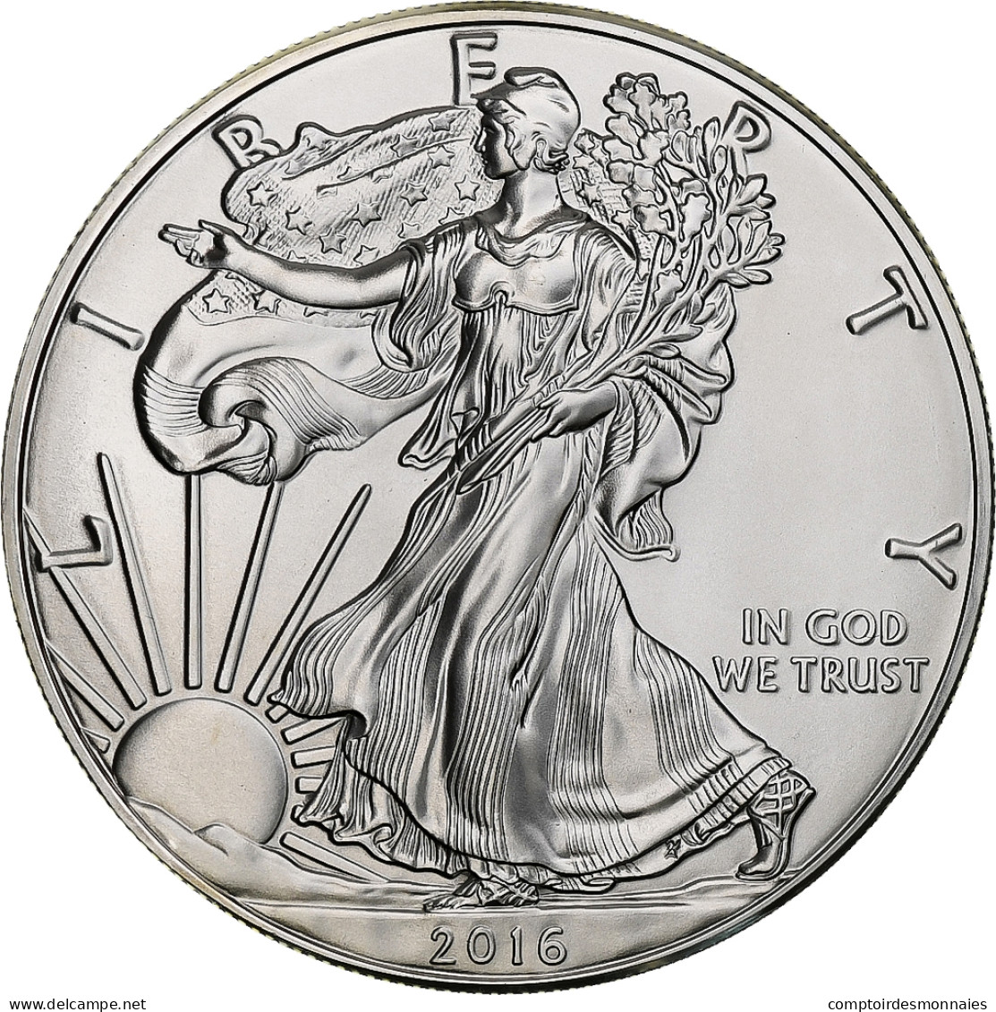 États-Unis, 1 Dollar, 1 Oz, 2016, Philadelphie, SPL+, Argent - Silber