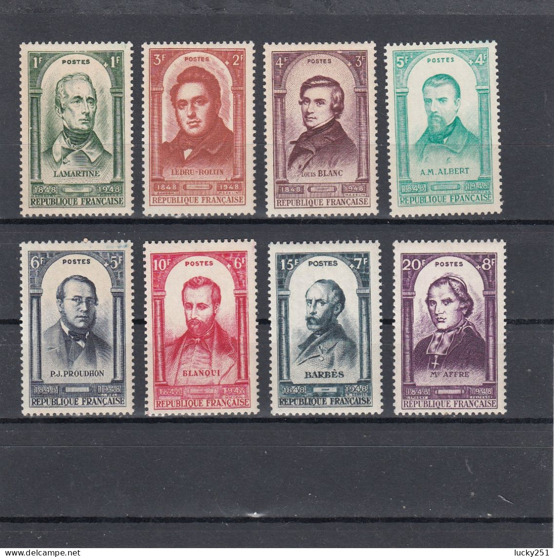 France - Année 1948 - Neuf** - N°YT 795/802** - Célébrités, Centenaire De La Révolution De 1848 - Unused Stamps