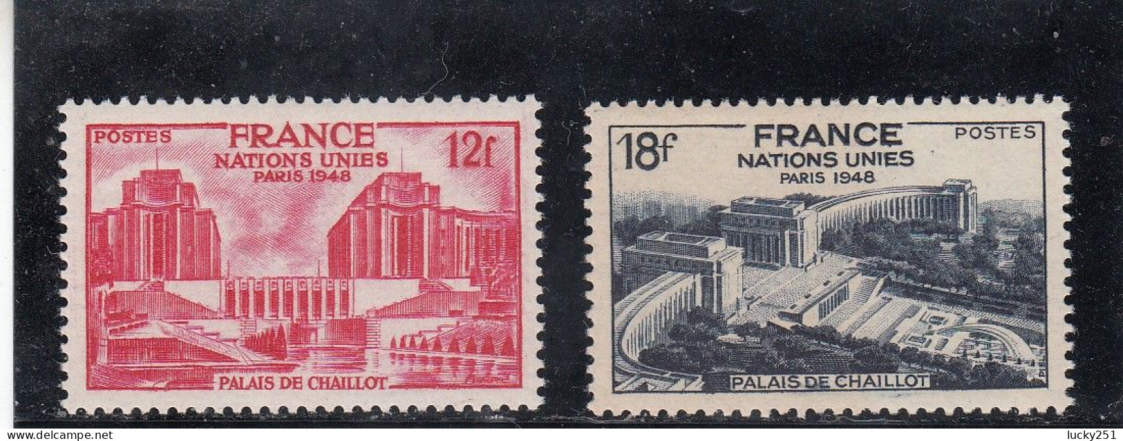 France - Année 1948 - Neuf** - N°YT 818/19** - Palais De Chaillot - Congrès Des Nations Unies à Paris - Neufs