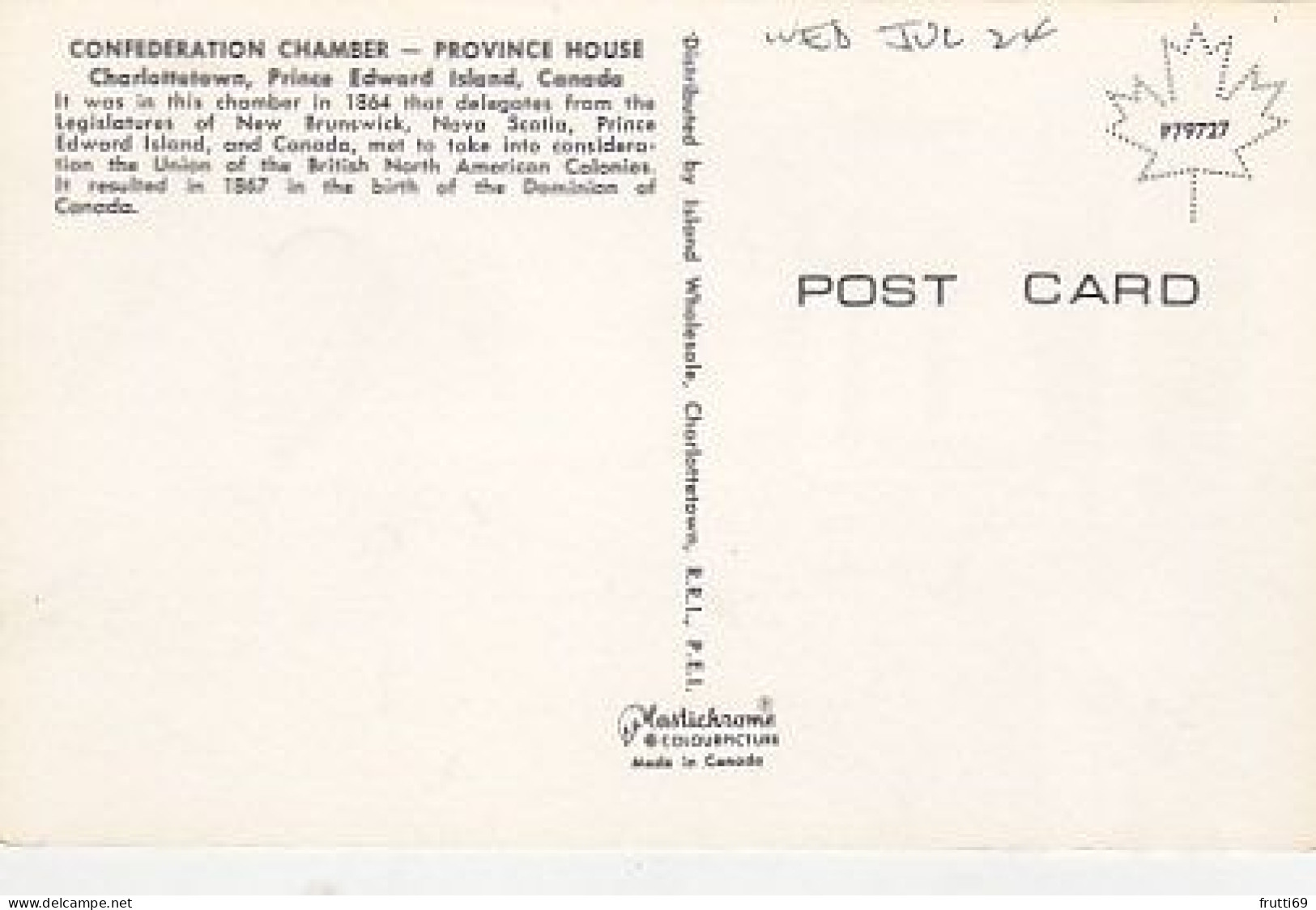 AK 173843 CANADA - Prince Edward Island - Charlottetown - Province House - Confederation Chamber - Charlottetown