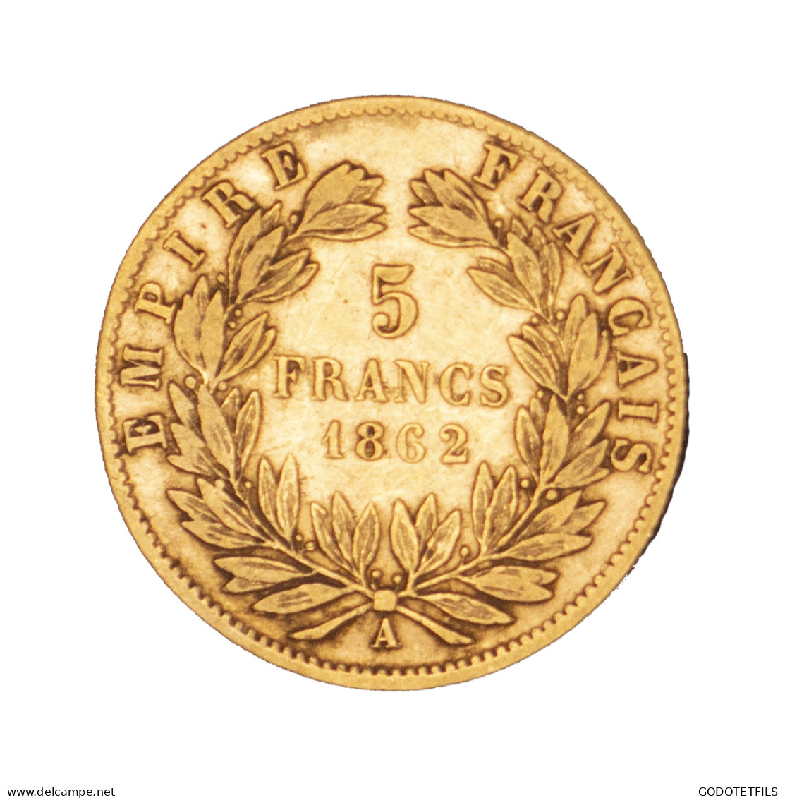 Second-Empire-5 Francs Or Napoléon III Tête Laurée 1862 Paris - 5 Francs (gold)