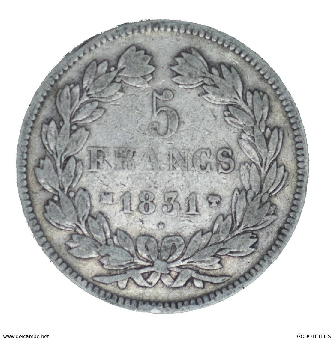 Louis-Philippe-5 Francs 1831 Marseille Tranche En Creux - 5 Francs