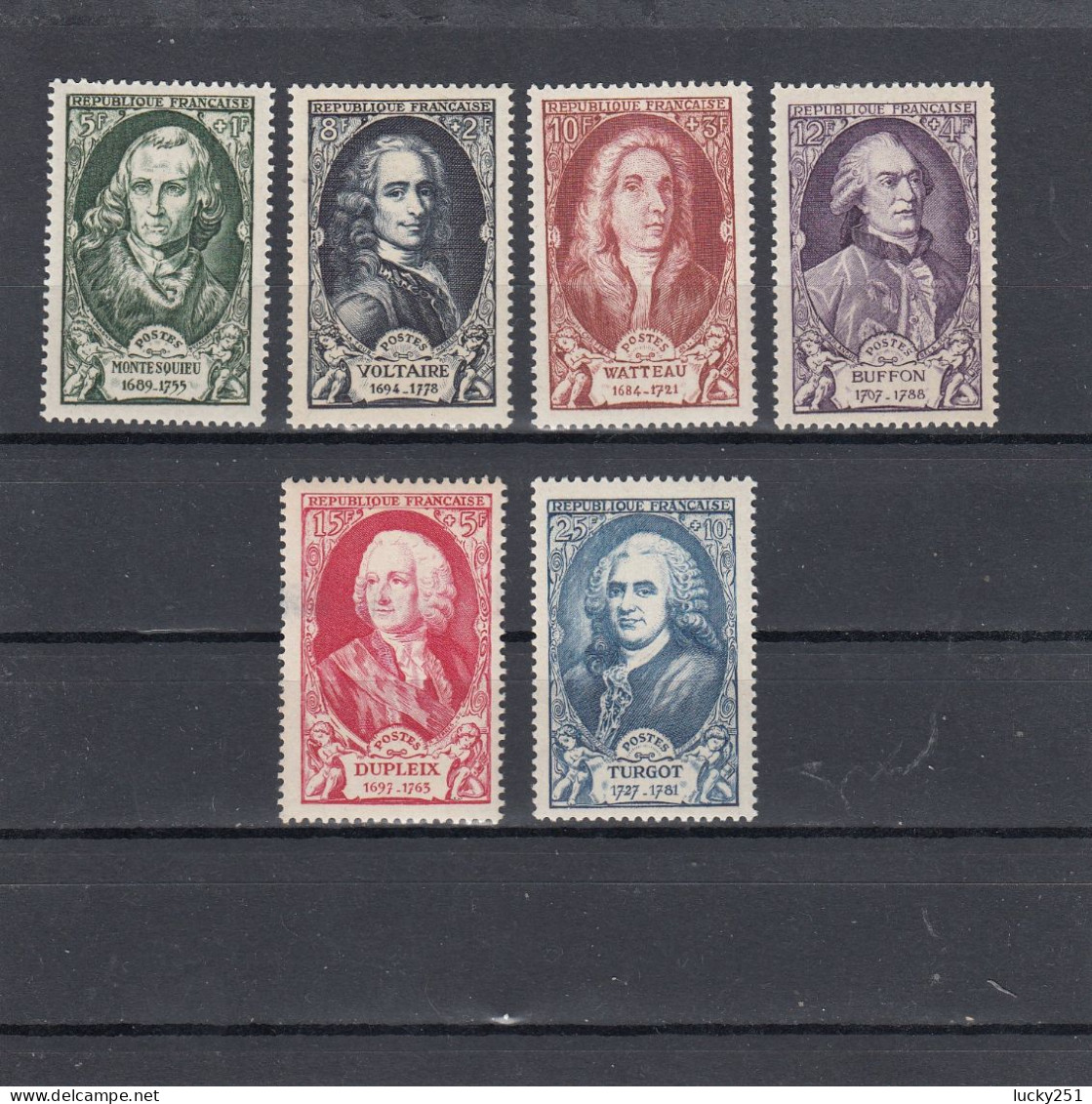 France - Année 1949 - Neuf** - N°YT 853/58** - Célébrités Du XVIIIè Siècle - Unused Stamps