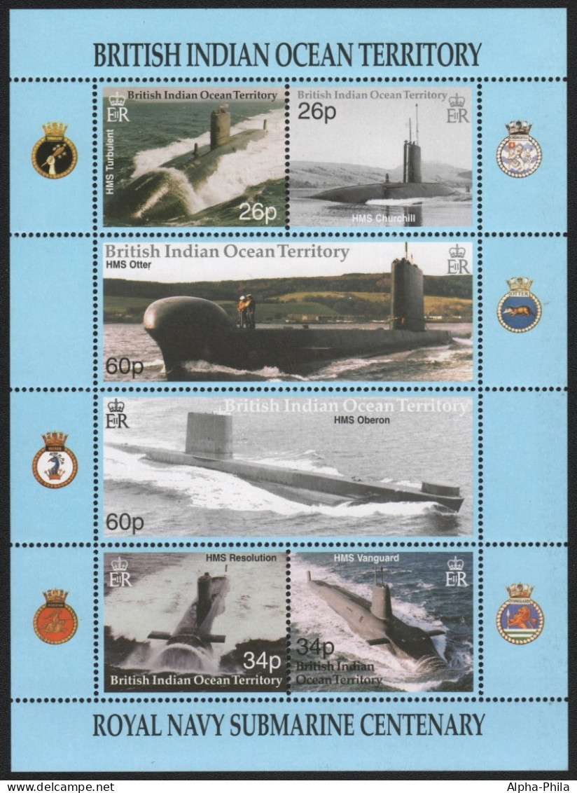BIOT 2001 - Mi-Nr. 260-265 ** - MNH - U-Boote / Submarines - Territoire Britannique De L'Océan Indien