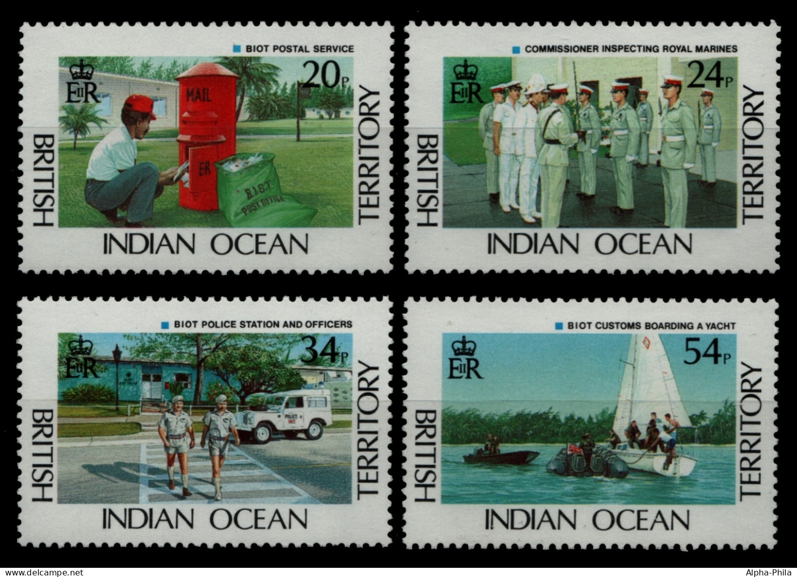 BIOT 1991 - Mi-Nr. 111-114 ** - MNH - Post - Polizei - Zoll - Territorio Britannico Dell'Oceano Indiano