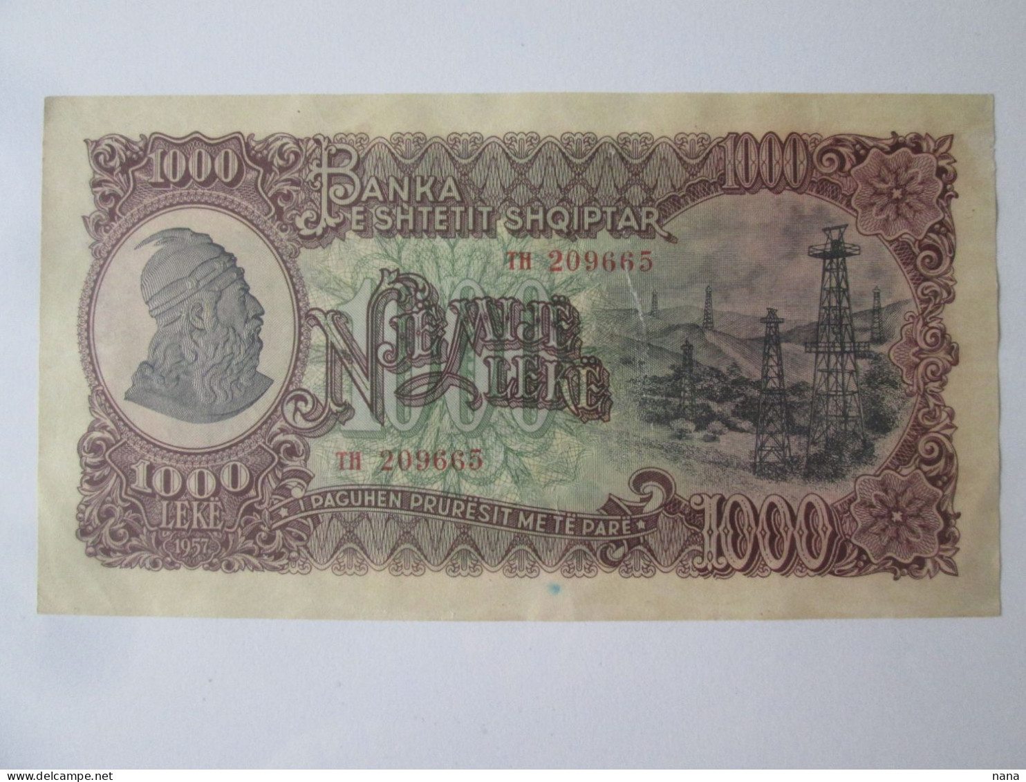 Albania 1000 Leke 1957 Banknote AUNC See Pictures - Albanie