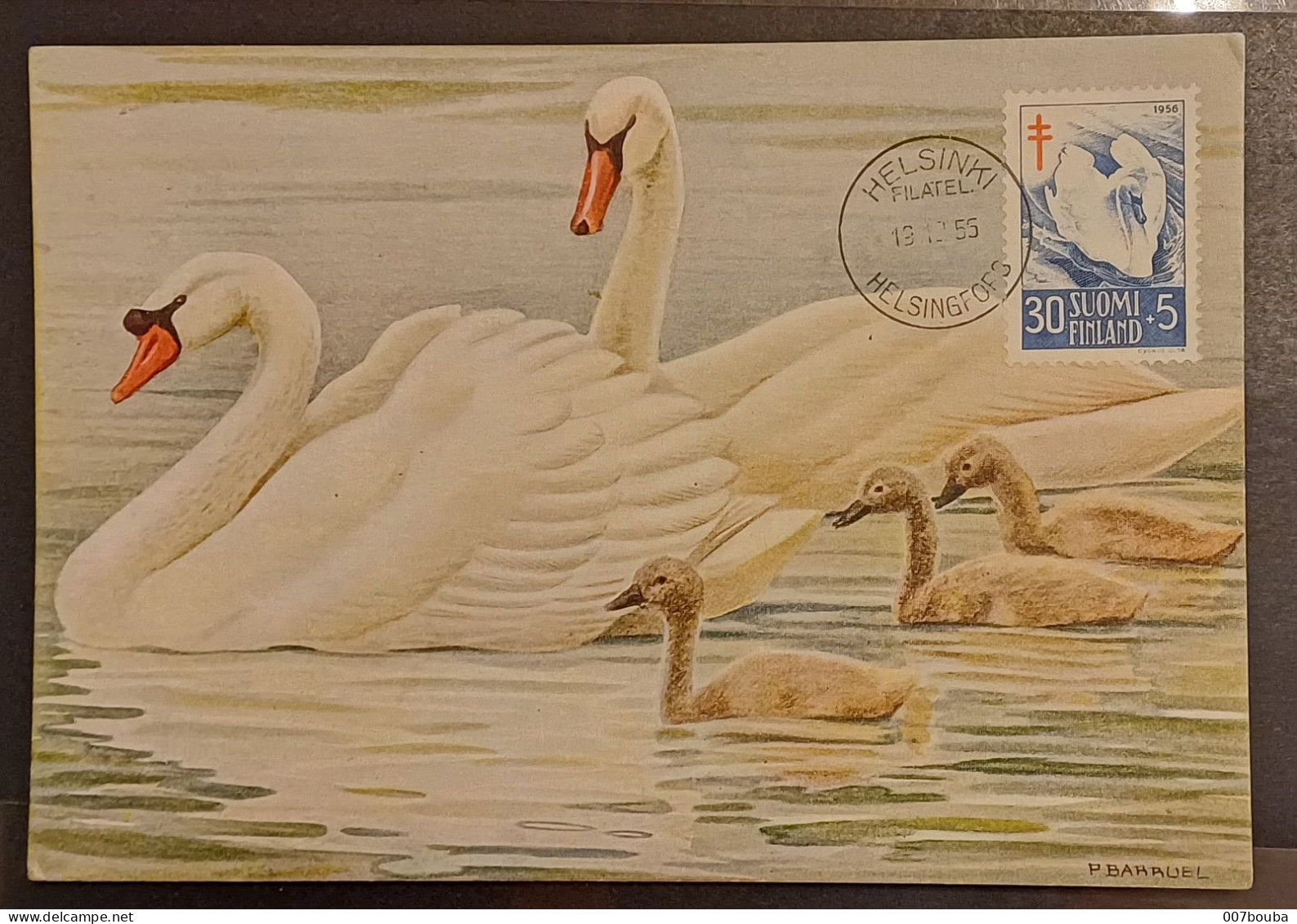 SUOMI FINLAND FINLANDE / CARTE MAXIMUM 1955 / CYGNES DOMESTIQUES - Swans