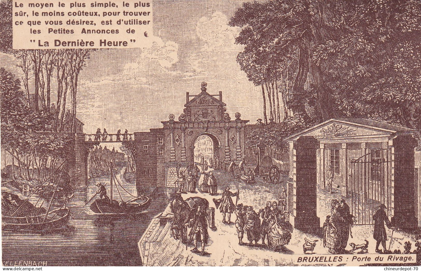 Carte Bruxelles Porte Du Rivage , La Dernière Heure 1928 - Typo Precancels 1922-31 (Houyoux)