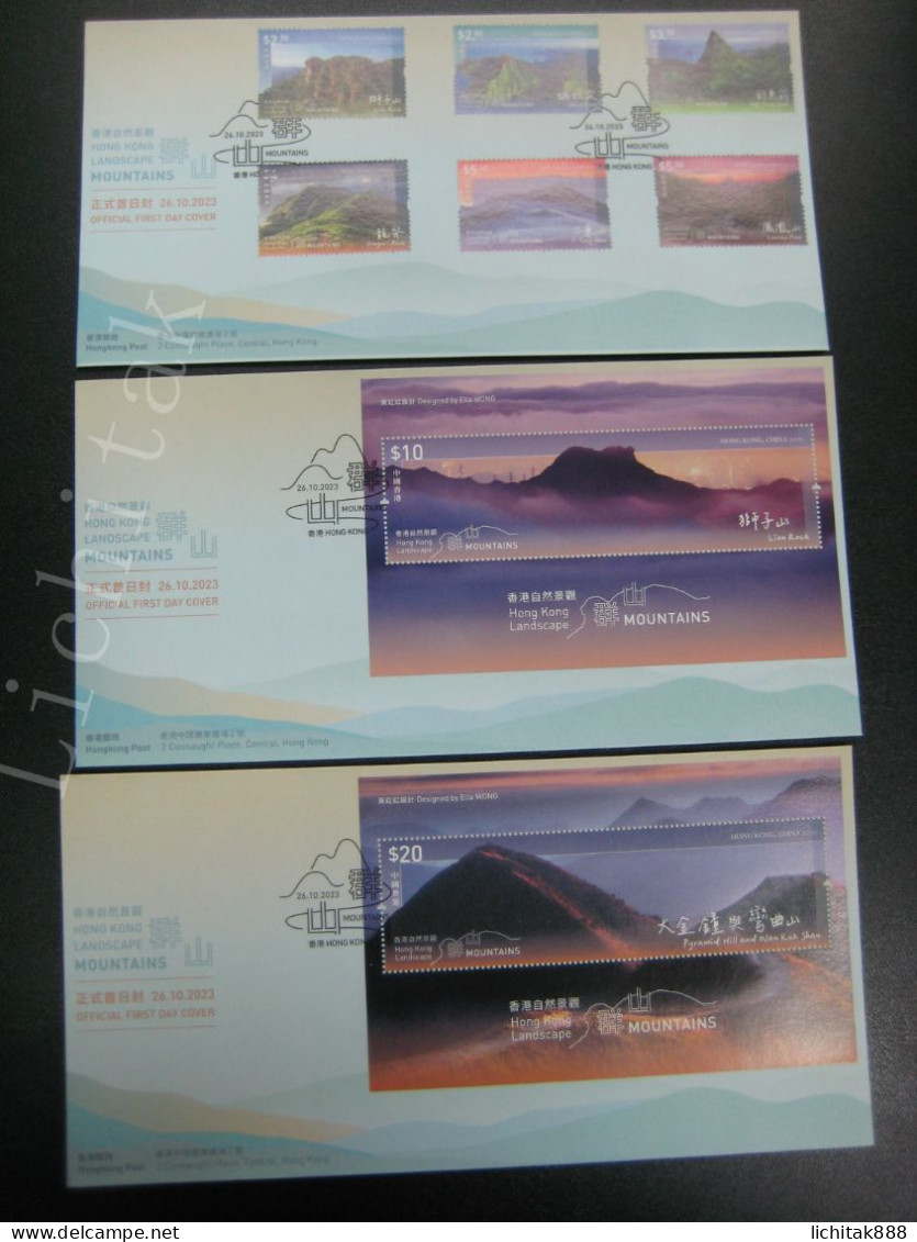 Hong Kong 2023 Hong Kong Landscape – Mountains First Day Cover Set FDC - FDC