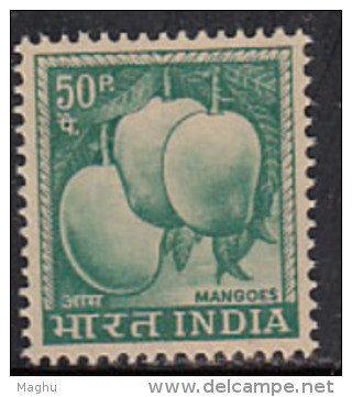 India MNH 1967,  1965-1975 Definitive Series., 50p Mangoes, Mango, Fruit - Neufs