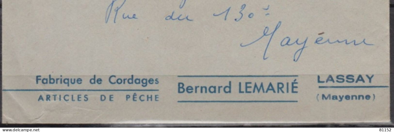 Mne De DECARIS 25c  Sur Lettre Pub " Fabrique De CORDAGES "   De  53 LASSAY   Le 30 6 1964  Pour 53 MAYENNE - 1960 Marianna Di Decaris