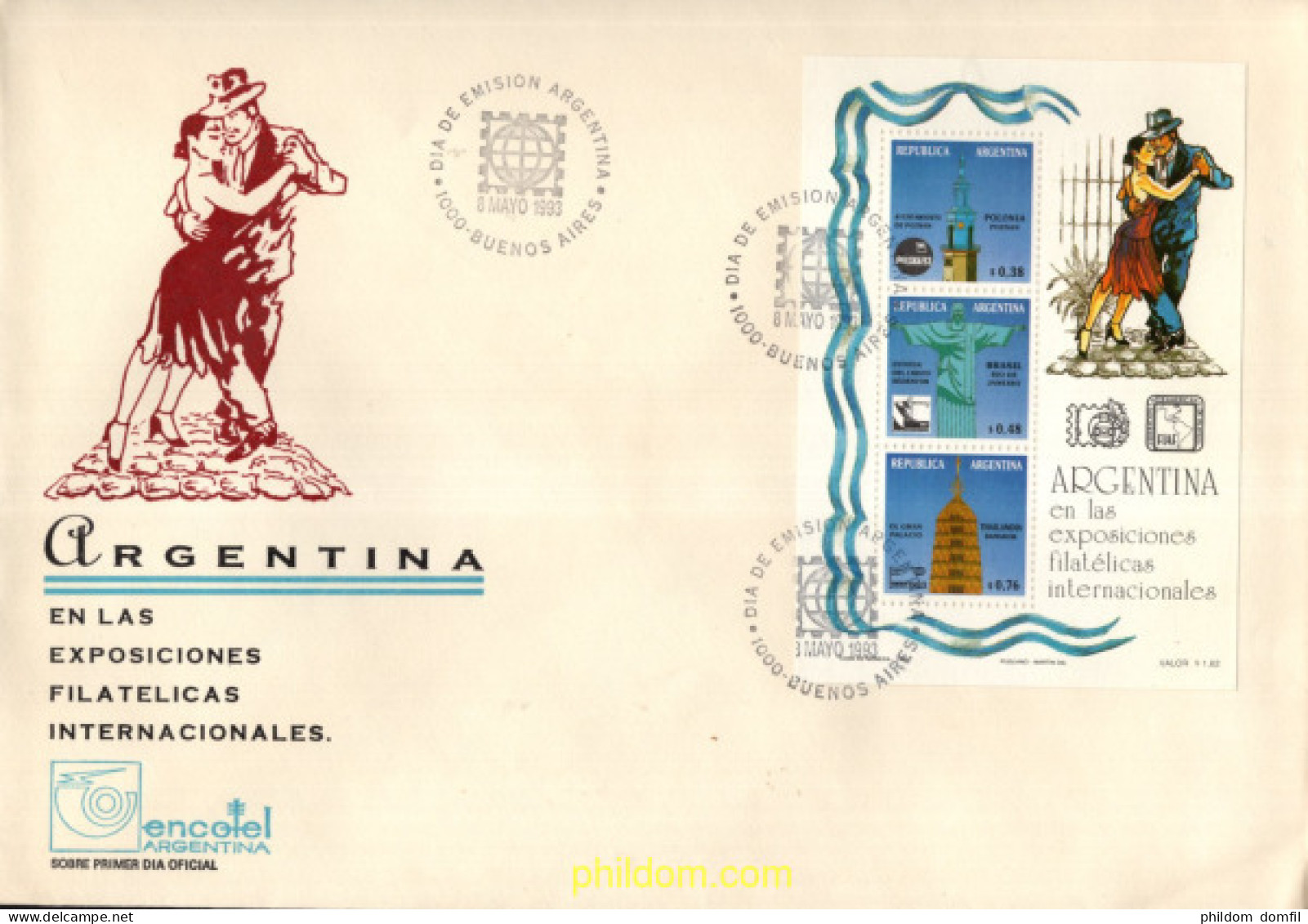 714950 MNH ARGENTINA 1993 ARGENTINA EN LAS EXPOSICIONES FILATELICAS DE 1993 - Nuevos