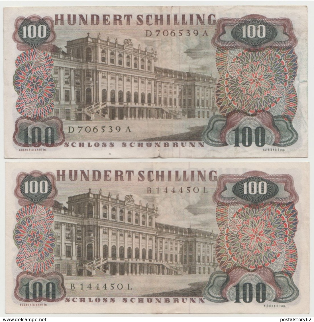 Austria, 2 Banconote Da 100 Schellini Anno 1960 Pick 138 A  Spl  ( Diverse Nei Particolari ) - Oesterreich