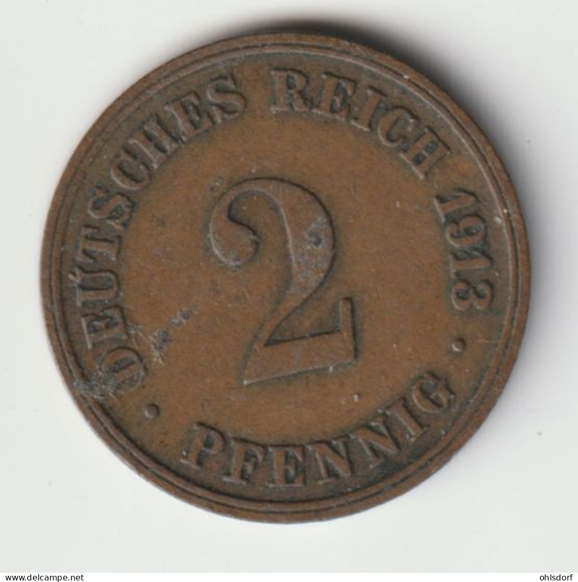 DEUTSCHES REICH 1913 D: 2 Pfennig, KM 16 - 2 Pfennig