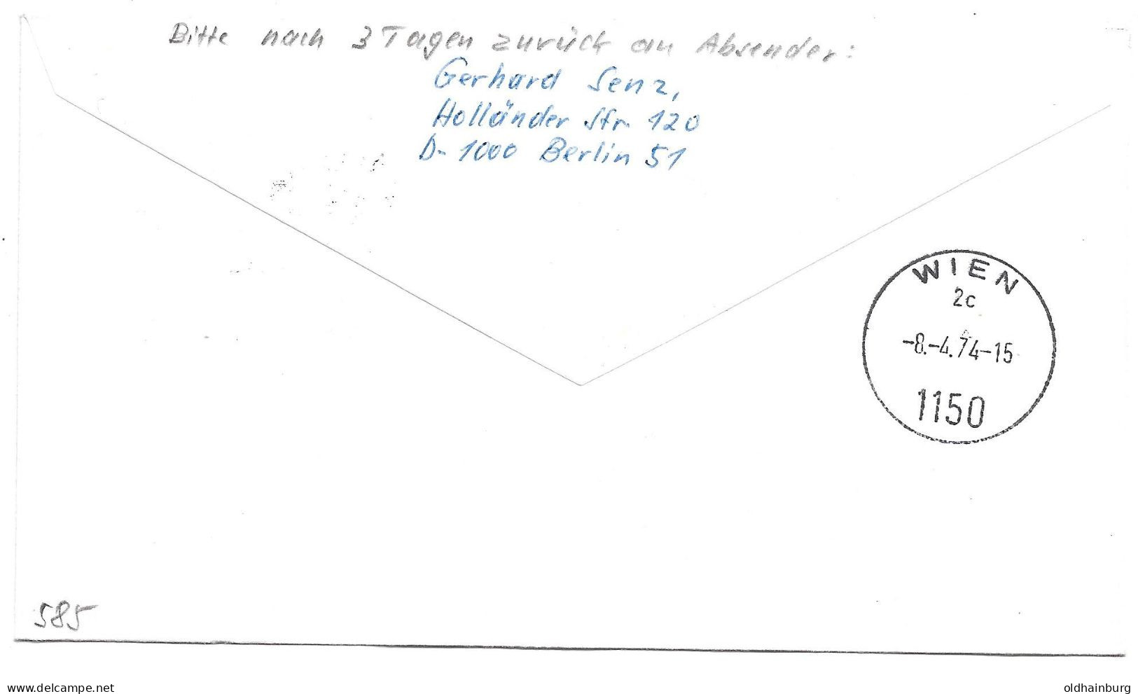 2364g: SAS- Jubiläumsflug Kopenhagen- Wien 1974, Niels Stensen - Covers & Documents