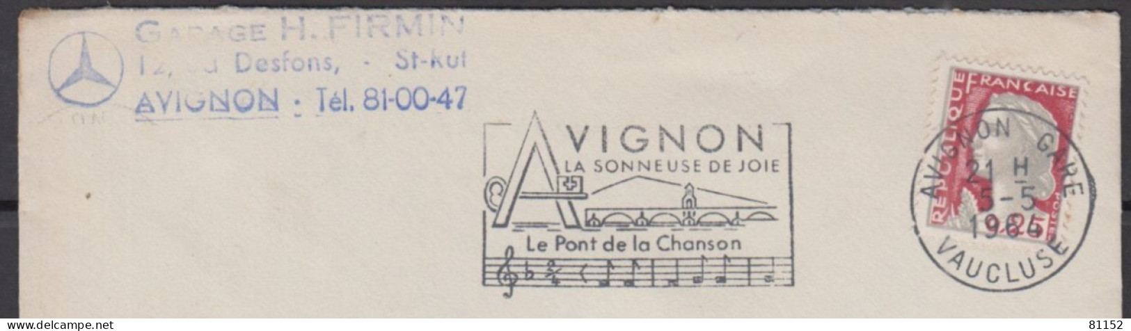 Mne De DECARIS 25c  + Sécap   Sur Lettre Pub " Blason MERCEDES " De  AVIGNON  Le 5 5 1964  Pour AVIGNON - 1960 Marianne Of Decaris
