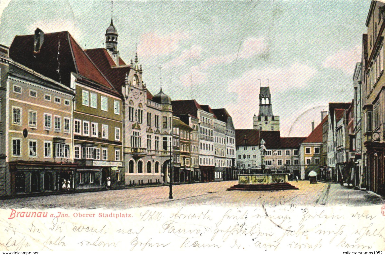 BRANAU AM INN, TOWN SQUARE, FOUNTAIN, ARCHITECTURE, AUSTRIA - Braunau