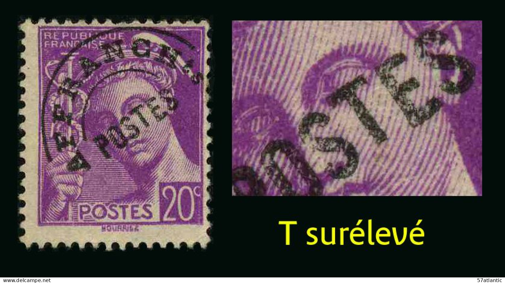 FRANCE - YT PREO 78 B  - VARIETE T Surélevé - TIMBRE SANS GOMME - Used Stamps