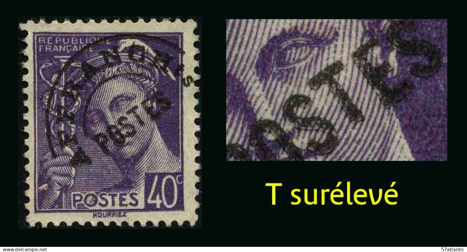 FRANCE - YT PREO 80 B  - VARIETE T Surélevé - TIMBRE SANS GOMME - Used Stamps