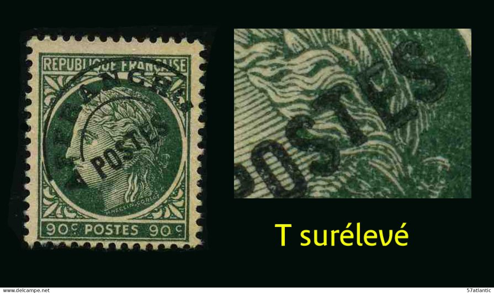 FRANCE - YT PREO 89 C  - VARIETE T Surélevé - TIMBRE SANS GOMME - Used Stamps
