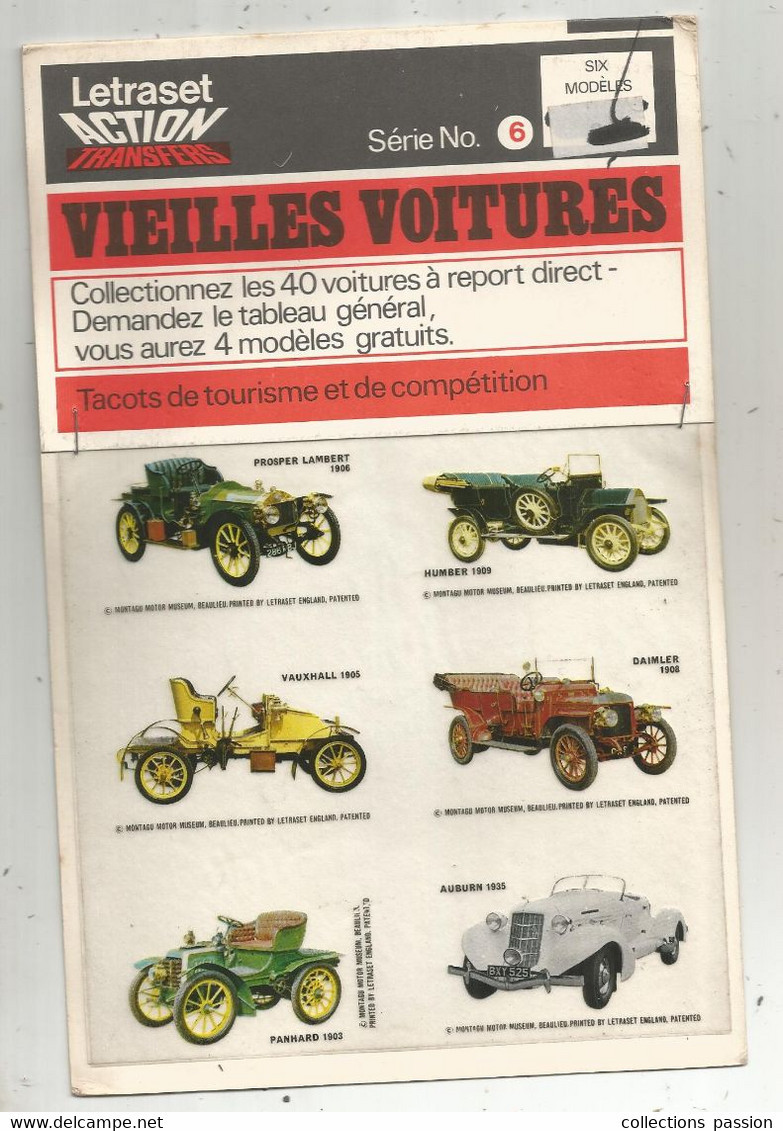 Automobile , Voitures , Transfert , Décalcomanie , LETRASET ACTION ,série N° 6 , 6 Tacots De Tourisme... Frais Fr 1.85 E - KFZ