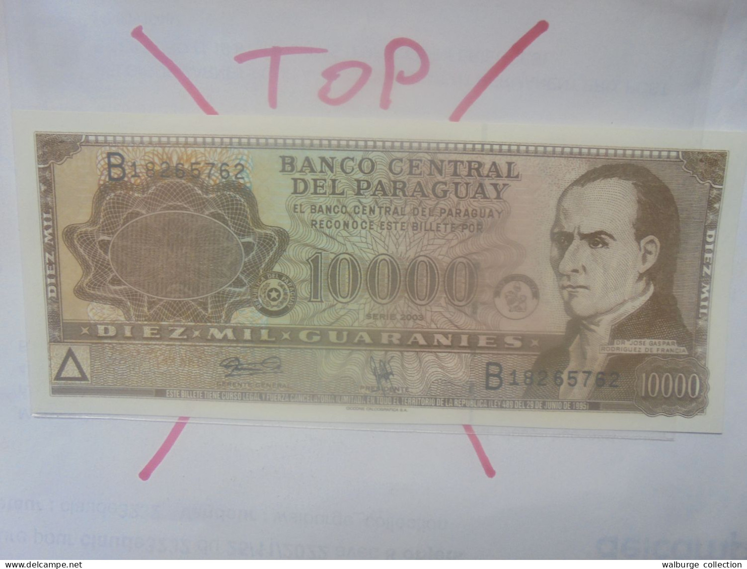 PARAGUAY 10.000 GUARANIES 2003 Neuf (B.31) - Paraguay