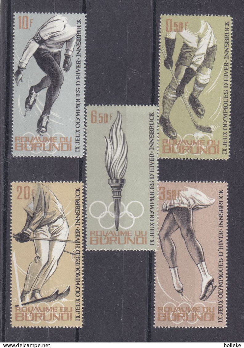 Jeux Olympiques -  Innsbruck 64 - Burundi - COB 75 / 9 ** Ski - Hockey - Patinage - Flamme - Valeur 4,50 € - Hiver 1964: Innsbruck