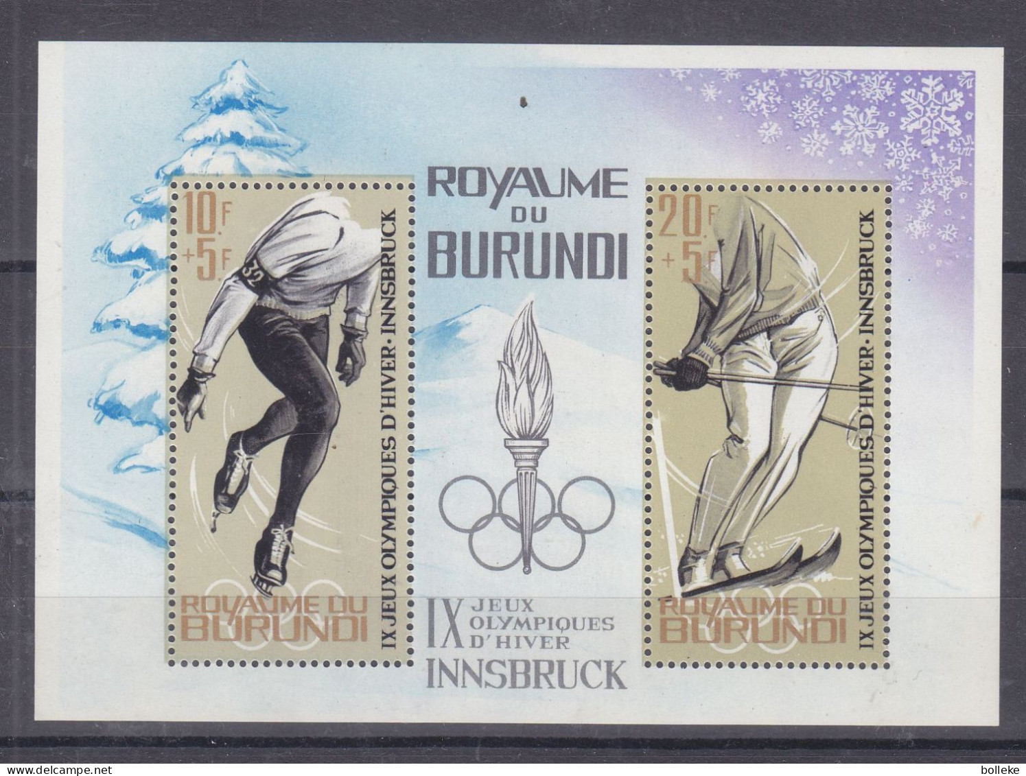 Jeux Olympiques -  Innsbruck 64 - Burundi - COB BF 3 ** Patinage - Ski - Valeur 12,50 € - Inverno1964: Innsbruck