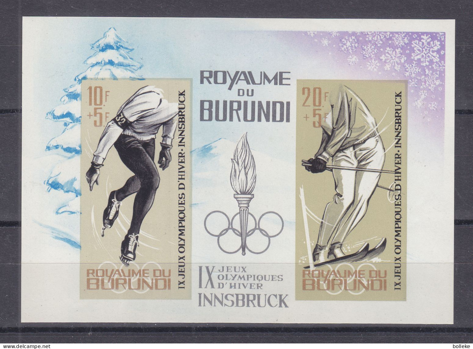 Jeux Olympiques -  Innsbruck 64 - Burundi - COB BF 3 A **  - NON Dentelé - Patinage - Ski - Valeur 12,50 € - Winter 1964: Innsbruck