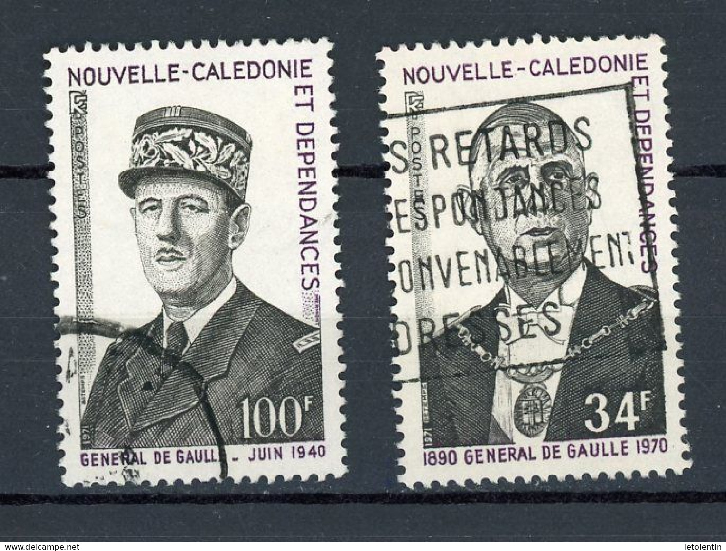 NOUVELLE-CALEDONIE RF - DE GAULLE - N°Yt 377+378 Obli. - Usados