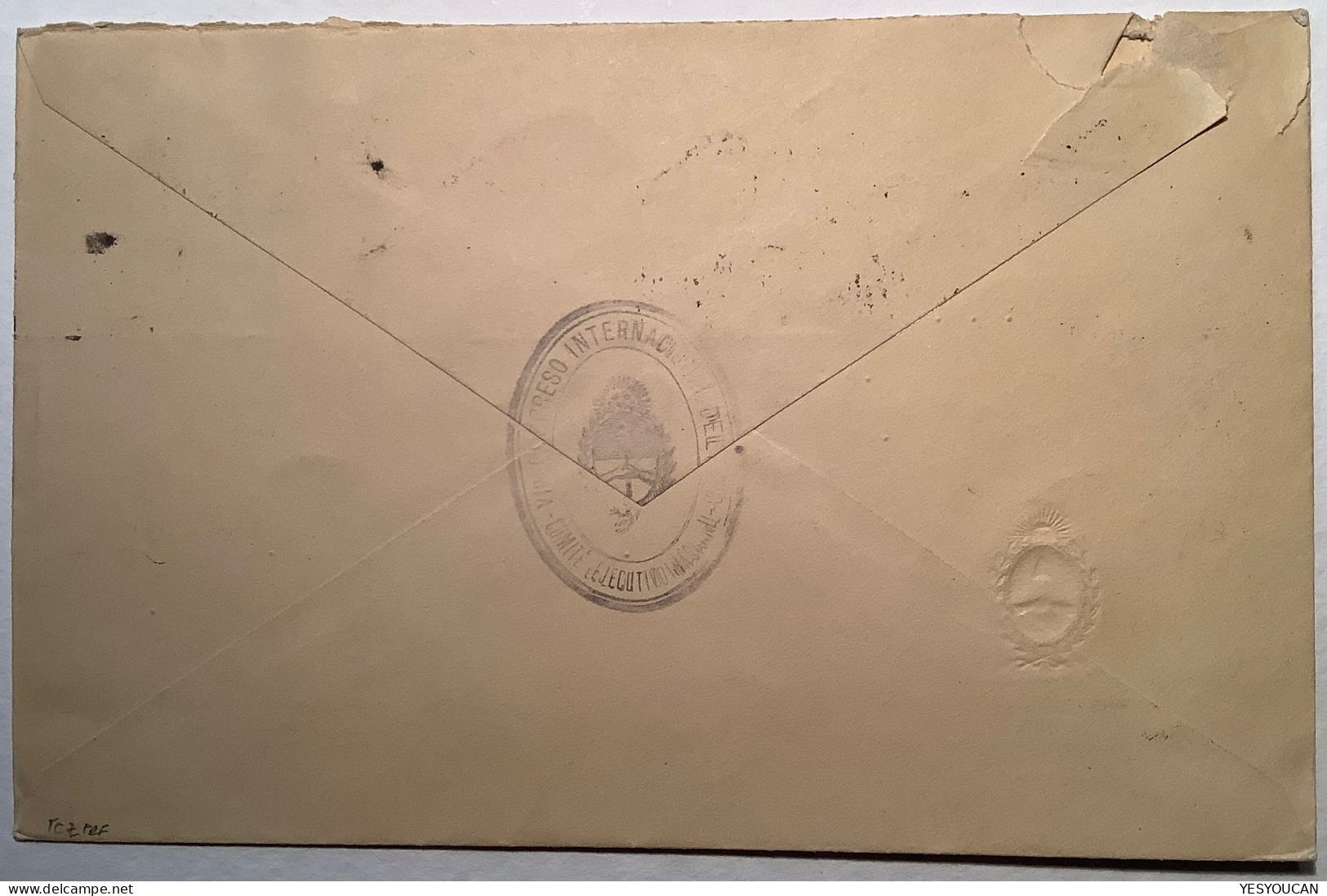VI CONGRESO INTERNACIONAL DEL FRIO1932cover Buenos Aires Agriculture Official Stamp (froid Frigo Cold Refrigerator - Brieven En Documenten