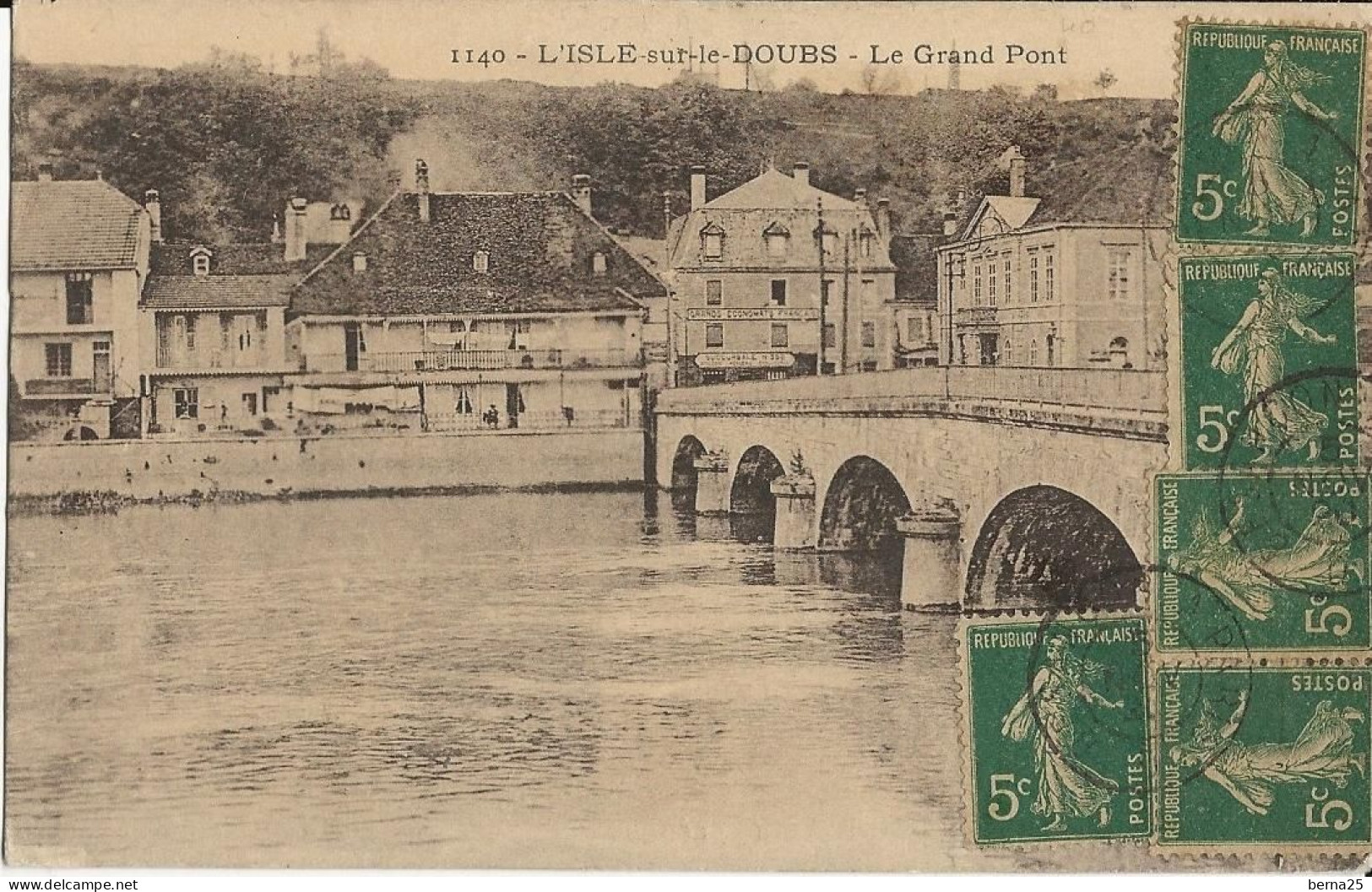 LE GRAND PONT DE L'ISLE SUR LE DOUBS DANS LE DOUBS EN 1920 - Isle Sur Le Doubs